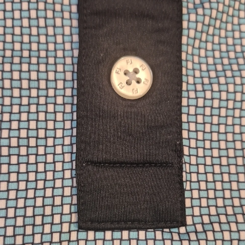 FootJoy Teal and Black Performance Polo Shirt - Picture 4 of 13